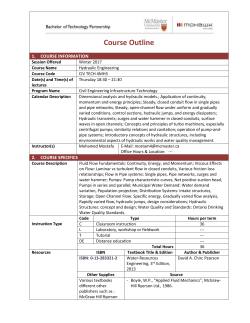 civ tech 4mh3 municipal hydraulic systems - McMaster