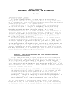 Active Learning: Definition, Justification, and Facilitation