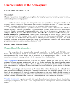 Characteristics of the Atmosphere