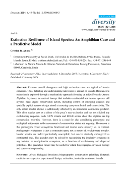 Extinction Resilience of Island Species: An Amphibian Case and a