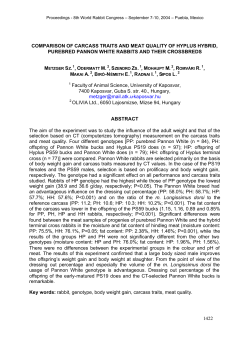 1422 COMPARISON OF CARCASS TRAITS AND MEAT QUALITY
