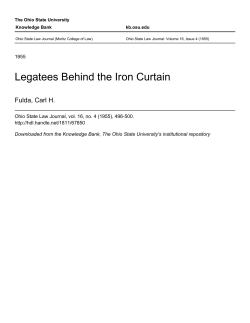 Legatees Behind the Iron Curtain - Knowledge Bank