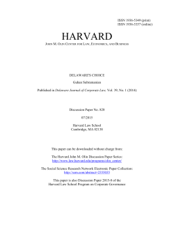 JOHN M. OLIN CENTER FOR LAW, ECONOMICS, AND BUSINESS