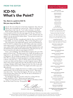 ICD-10: What`s the Point?