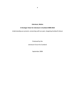 A Strategic Vision for Literature in Scotland 2008‐2018