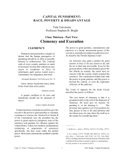Clemency and Execution - Yale CampusPress