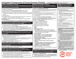 Immigration Consequences of Crimes Summary Checklist