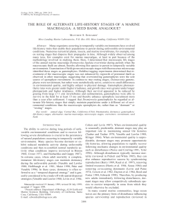 the role of alternate life-history stages of a marine macroalga