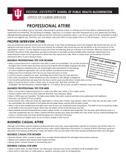 Professional Attire - School of Public Health Career Services