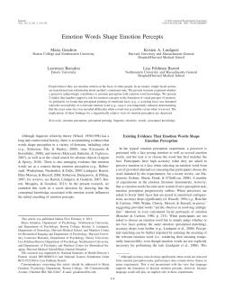 Emotion Words Shape Emotion Percepts