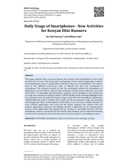 Daily Usage of Smartphones - New Activities for Kenyan Elite Runners