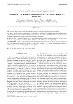 prevalence of dental erosion in young adults aged 18 years in poland