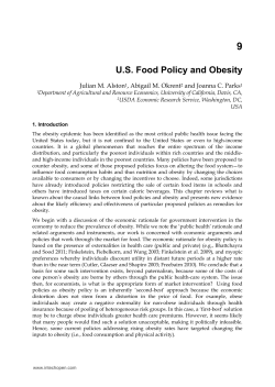 US Food Policy and Obesity