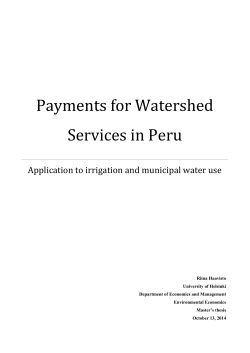 Payments for Watershed Services in Peru - Helda