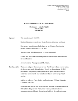 MARKETWIRED/FRENCH AND ENGLISH