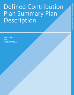Defined Contribution Plan Summary Plan Description