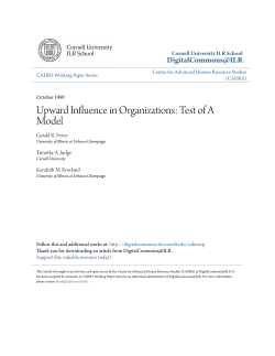 Upward Influence in Organizations: Test of A Model