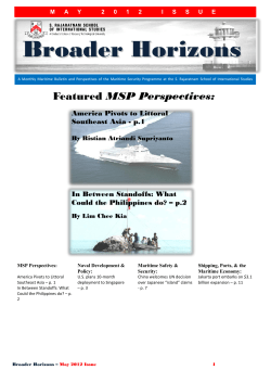 Broader Horizons - S. Rajaratnam School of International Studies