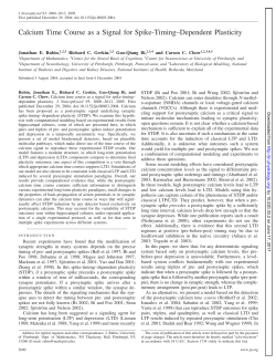 Calcium Time Course as a Signal for Spike