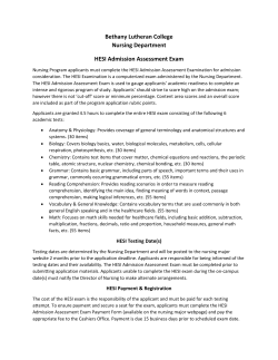 HESI Admission Assessment Information