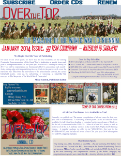 Mike Hanlon, Publisher/Editor We Begin Our 8th