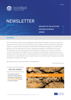 NEWSLETTER - Union for the Mediterranean