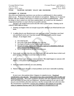 Fainting patient policy and procedure