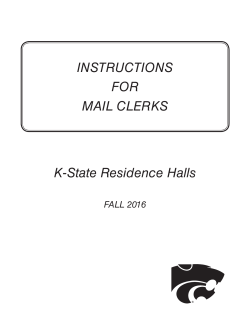 INSTRUCTIONS FOR MAIL CLERKS K