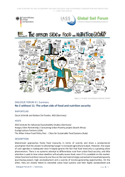 No 2 without 11: The urban side of food and