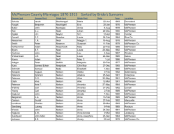 McPherson County Marriages 1870-1915 Sorted by Bride`s Surname