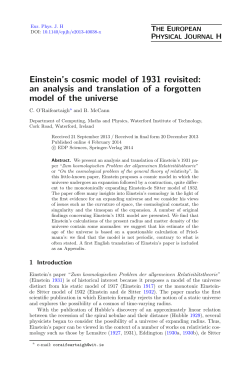 Einstein`s cosmic model of 1931 revisited