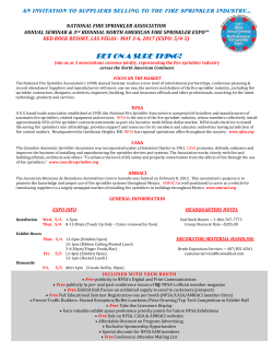 sign up for booth space - National Fire Sprinkler Association