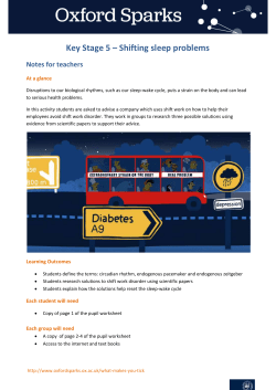 Key Stage 5 &ndash; Shifting sleep problems