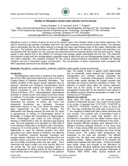 Studies on Mangalore coastal water pollution and its sources