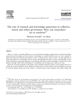 The role of research and knowledge generation in collective action