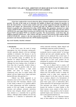 THE EFFECT OF n-BUTANOL ADDITTION ON RESEARCH