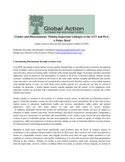 Gender and Disarmament - Global Action to Prevent War