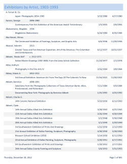 Exhibitions by Artist, 1903-1993
