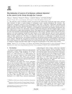 Discrimination of sources of terrigenous sediment deposited in the