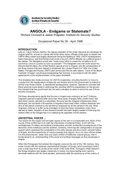 ANGOLA - Endgame or Stalemate