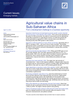Agricultural value chains in Sub-Saharan Africa