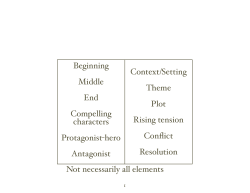 Beginning Middle End Compelling characters Protagonist