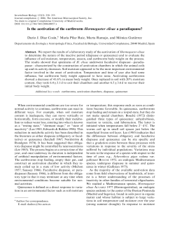 Is the aestivation of the earthworm Hormogaster elisae a