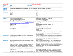Lesson 3 Making a Life Line