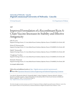 Improved Formulation of a Recombinant Ricin A