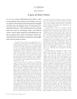 A Jury of One`s Peers - Federal Bar Association