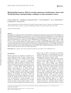 Relationship between 2000-m rowing ergometer performance times