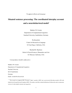 Situated sentence processing: The coordinated interplay account