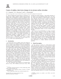 Causes of sudden, short-term changes in ice