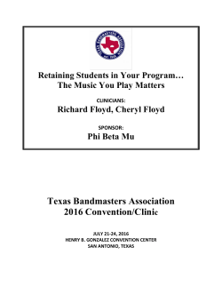 Phi Beta Mu Texas Bandmasters Association 2016 Convention/Clinic